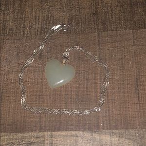 Silver necklace with detachable heart